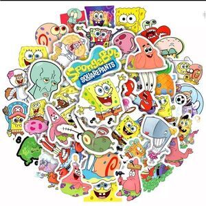 LOT of 50 Vinyl SpongeBob Stickers